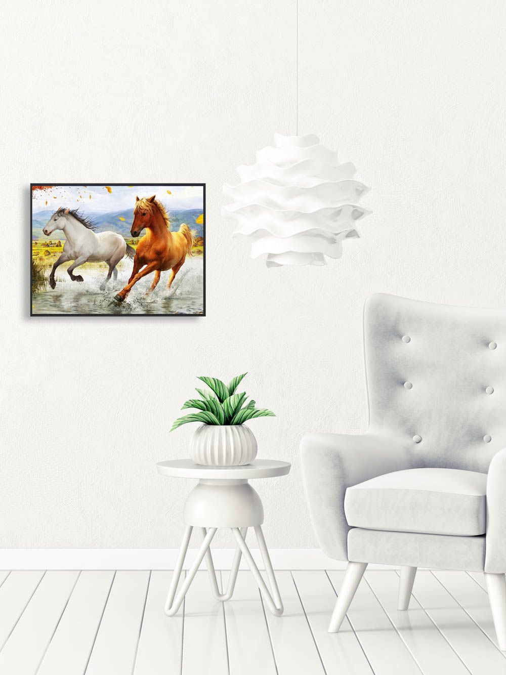 Itsibitsi Diamond Painting / Timanttityö 30x40 Kaksi Laukkaavaa Hevosta