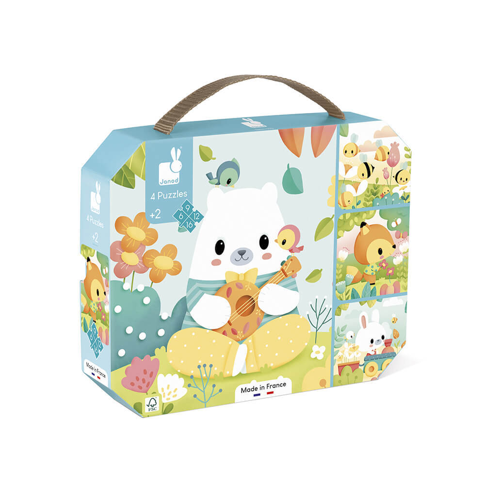 Janod Palapelisalkku 4 Palapeliä Eläimet