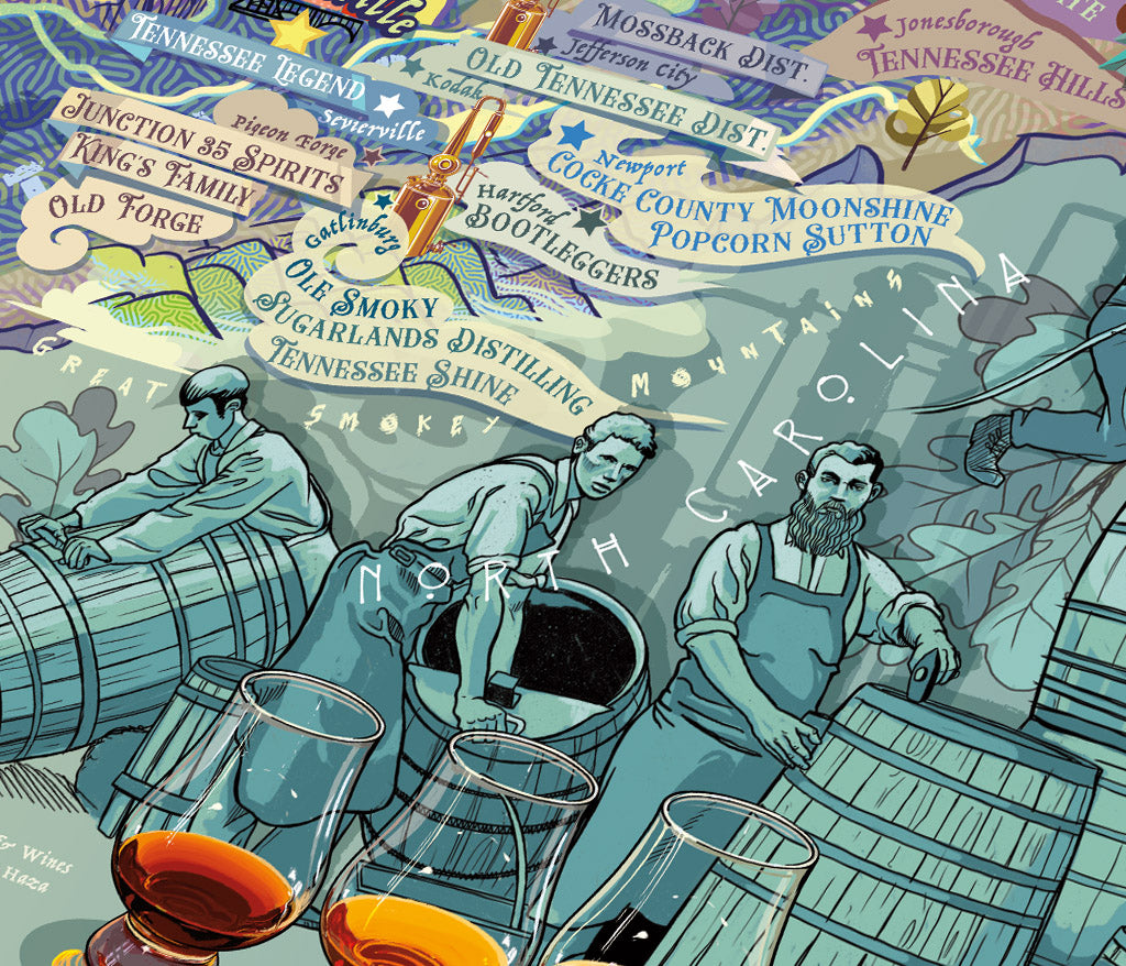Water And Wines Kentucky and Tennessee Whiskey 1000 Palan Palapeli