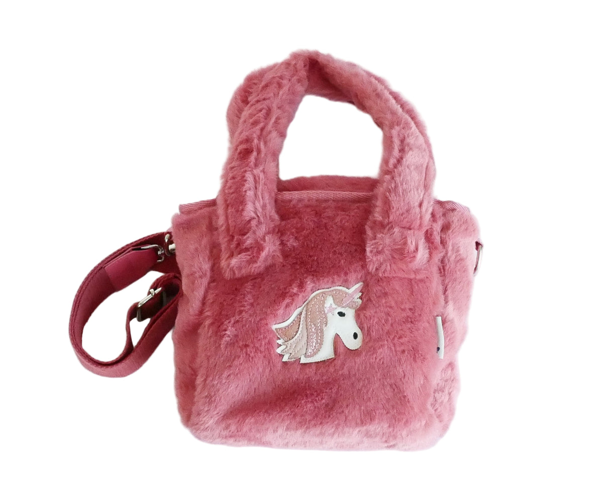 KiS Me Yksisarvinen Lasten Käsilaukku/ Olkalaukku Oranssi Pörröinen Glitterkuvalla