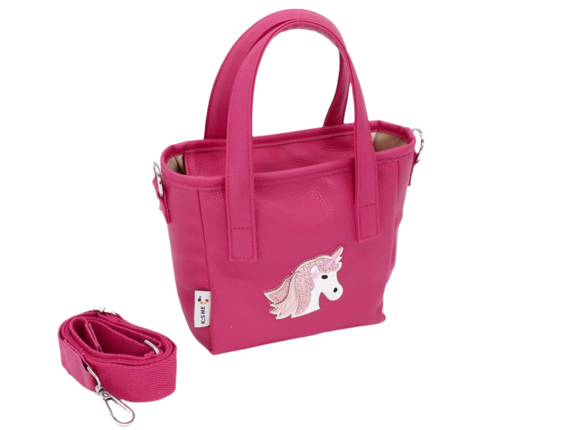 KiS Me Yksisarvinen Lasten Käsilaukku/ Olkalaukku Pinkki Glitterkuvalla