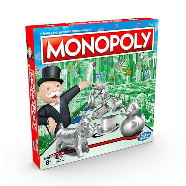 Klassinen Monopoly Tukholma Refresh (sis. sormustin) Ruotsinkielinen