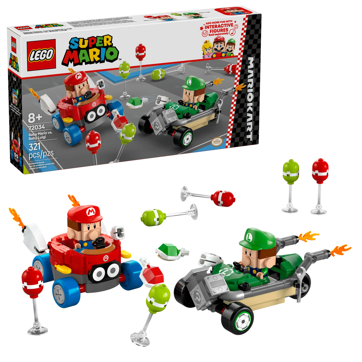 LEGO 72034 Mario Kart™ – Baby Mario Vastaan Baby Luigi