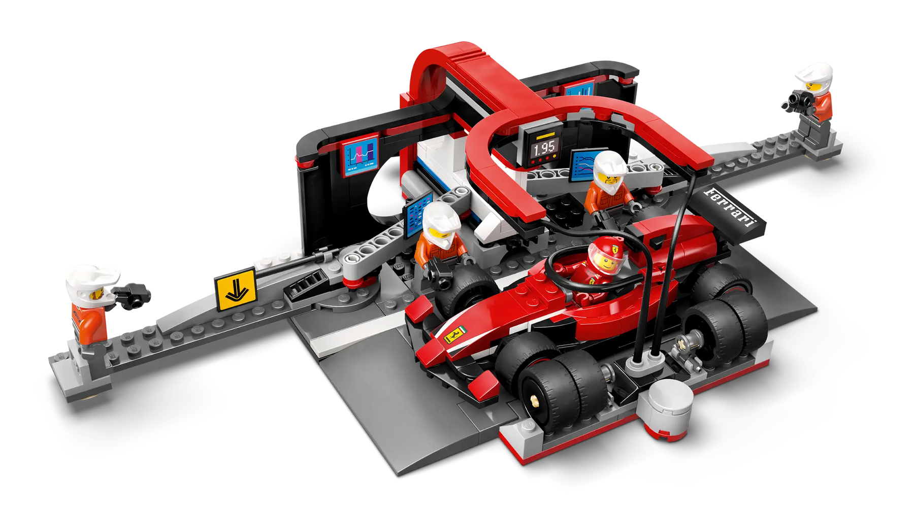 LEGO City 60443 F1®-Varikkopysähdys ja Varikkomiehistö sekä Ferrari-auto
