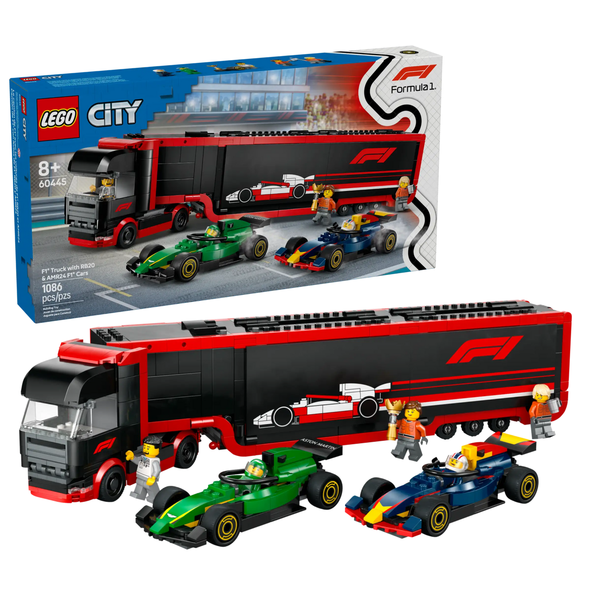 LEGO City 60445 F1®-rekka ja F1®-autot RB20 ja AMR24