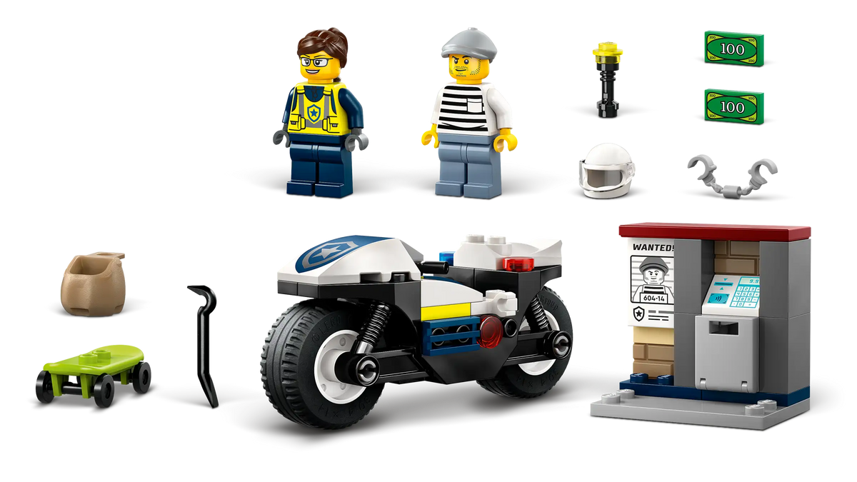 LEGO City 60455 Takaa-ajo Poliisimoottoripyörällä