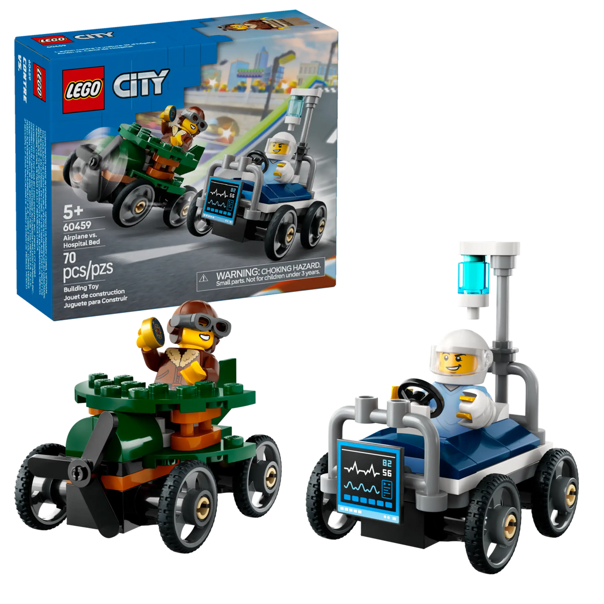 LEGO City 60459 Lentokone Vastaan Sairaalansänky Kilpa-autopakkaus