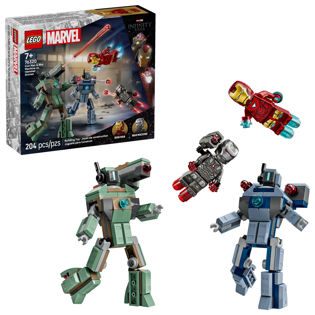 LEGO Marvel 76320 Iron Man ja Sotakone Vastaan Hammer-dronet