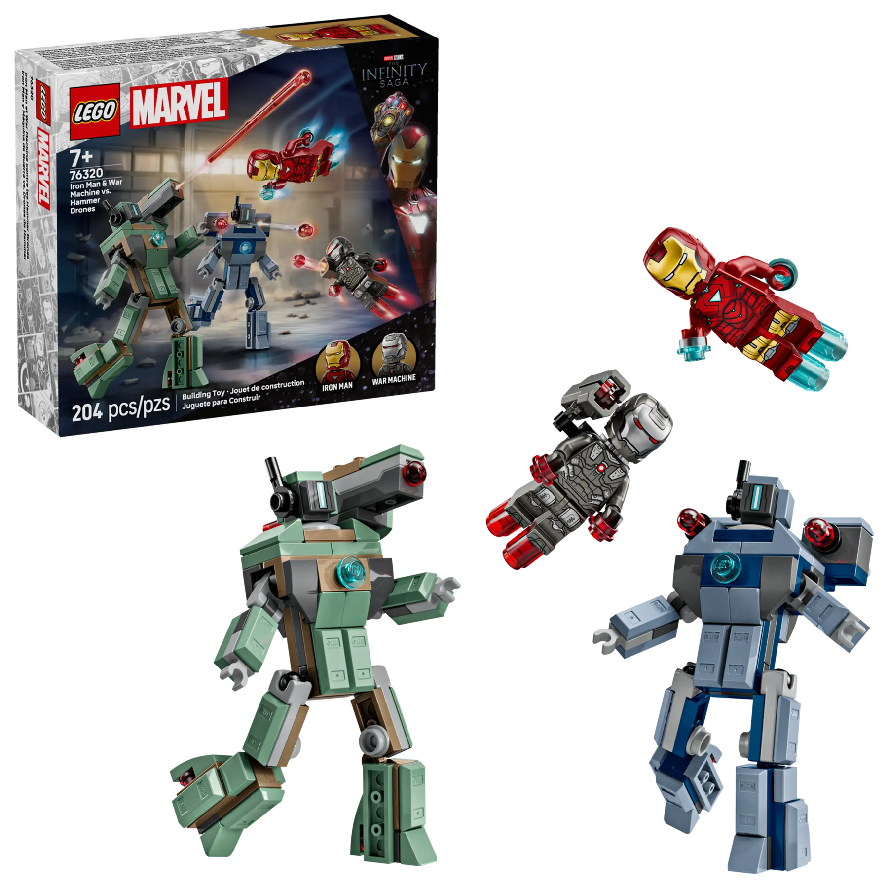 LEGO Marvel 76320 Iron Man ja Sotakone Vastaan Hammer-dronet