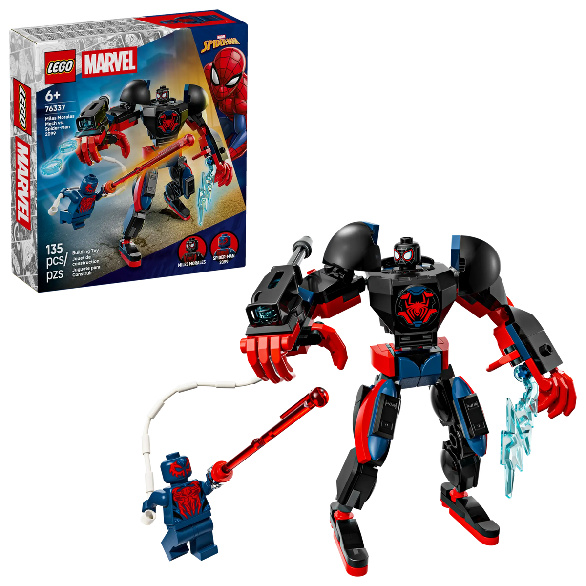 LEGO Marvel 76337 Miles Moralesin Robotti Vastaan Spider-Man 2099
