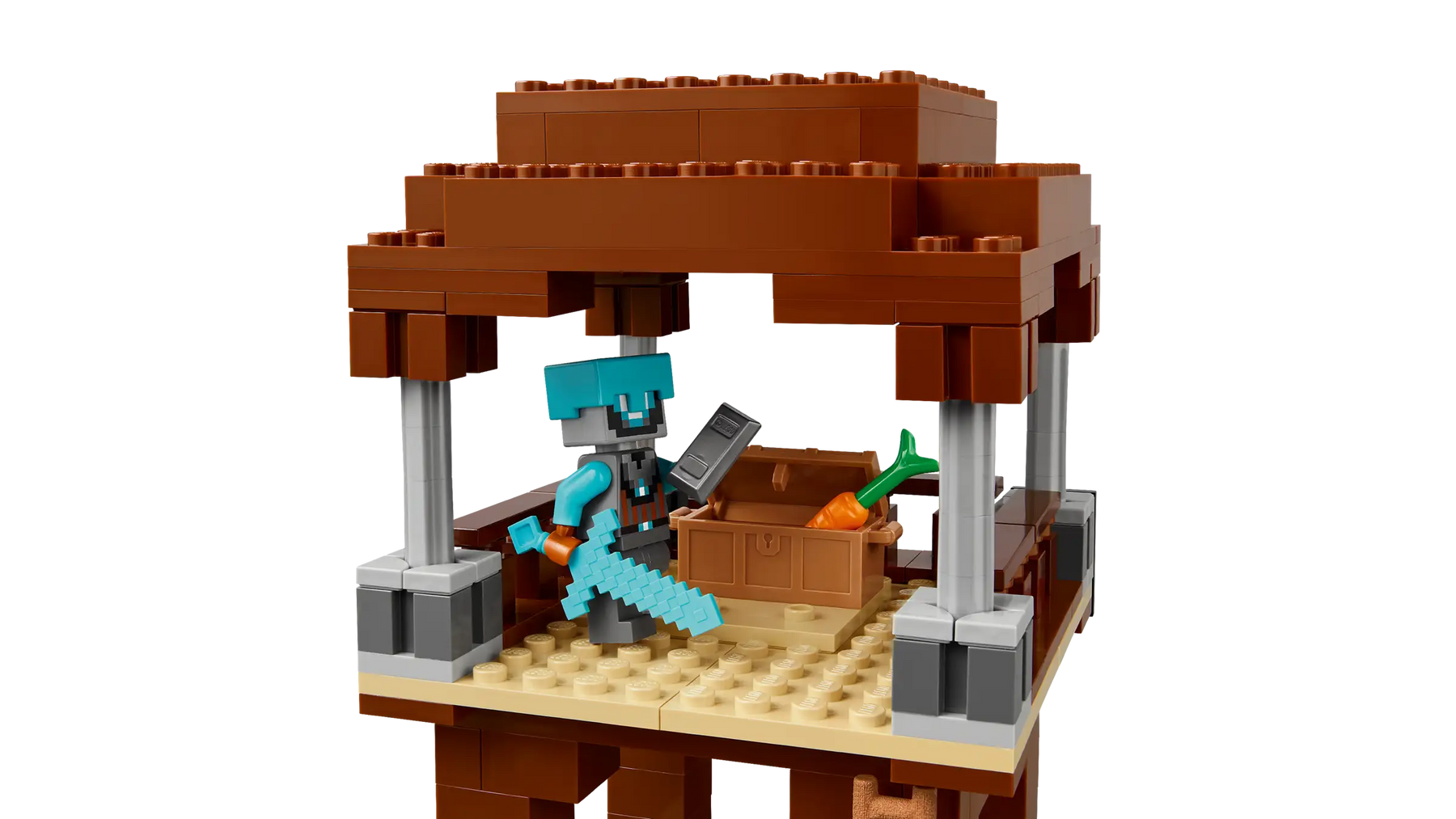LEGO Minecraft 21278 Ryöstelijöiden Etuvartioasema ja Tuhokylvyri