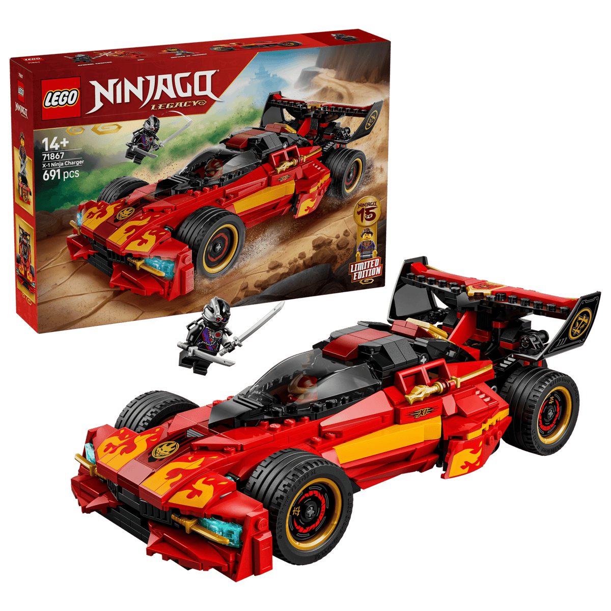 LEGO Ninjago 71867 Ninja-auto X-1 – 15-Vuotisjuhlamalli
