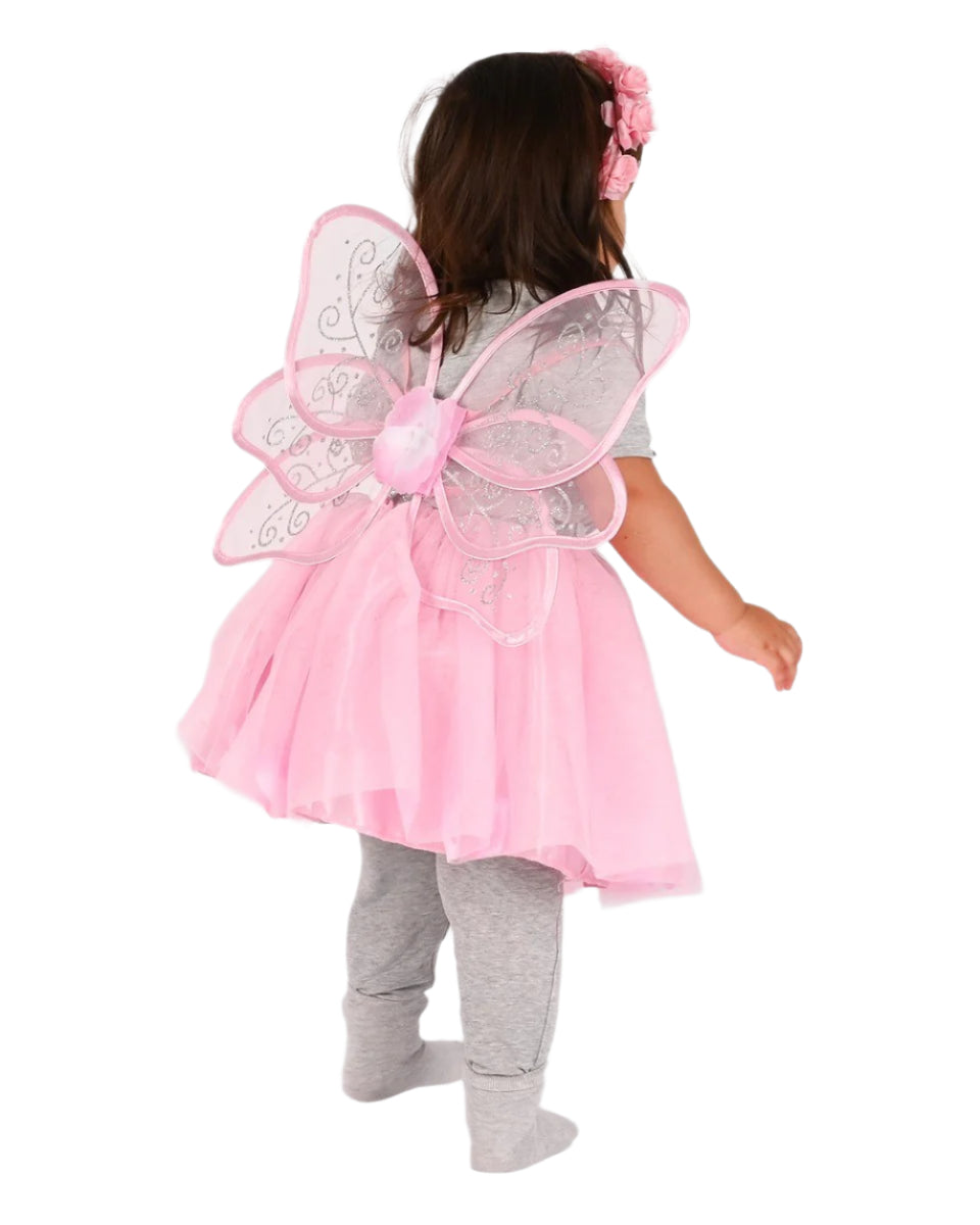 Lasten Tutu Flower Fairy sekä Siivet ja Panta 98-104 cm