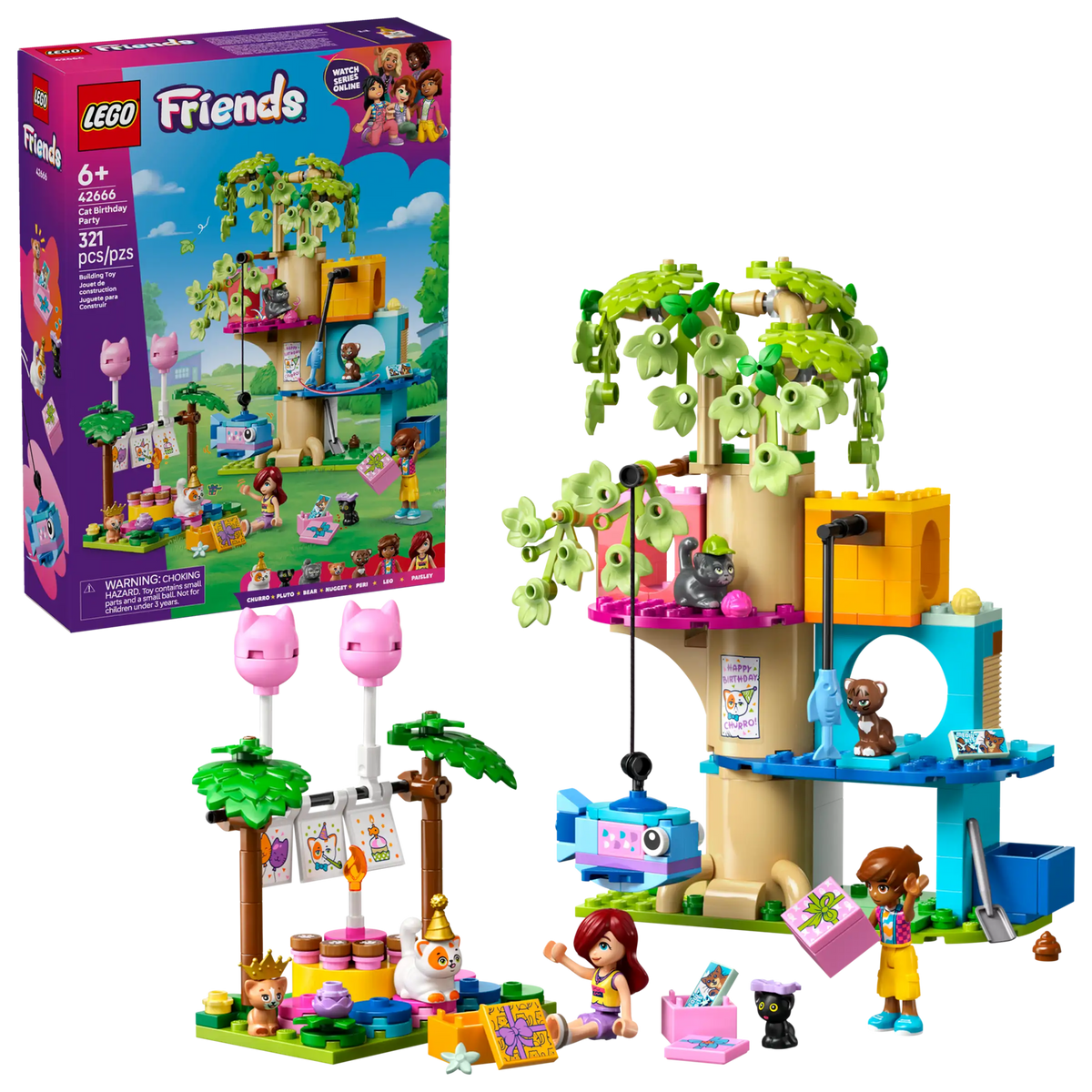 Lego Friends 42666 Kissan Synttärijuhlat ja Puumaja