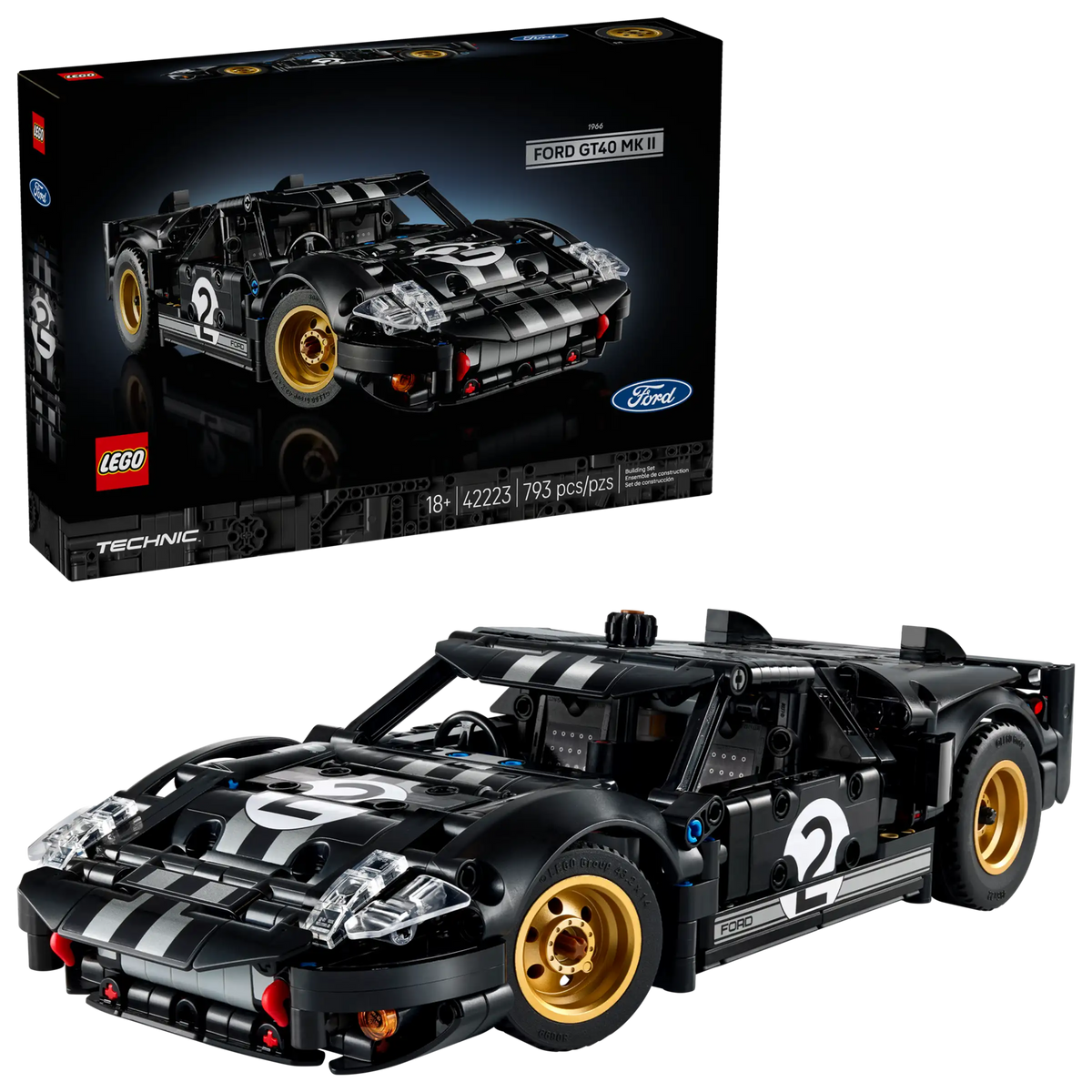 Lego Technic 42223 1966 Ford GT40 MKII Kilpa-auto