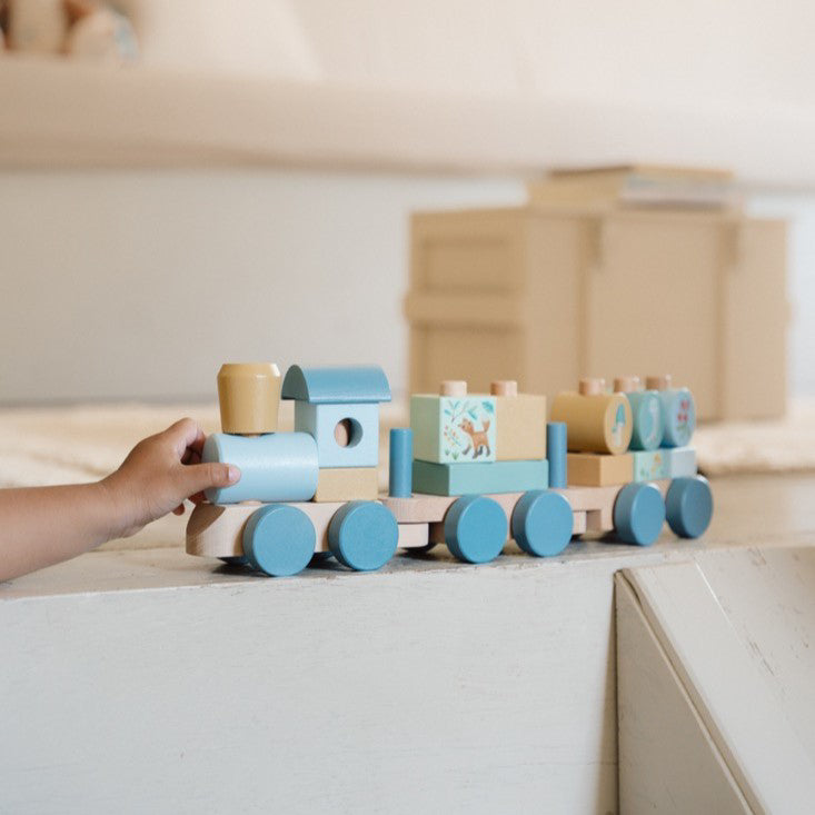 Little Dutch Forest Friends Pinottava Palikkajuna Vaaleansininen