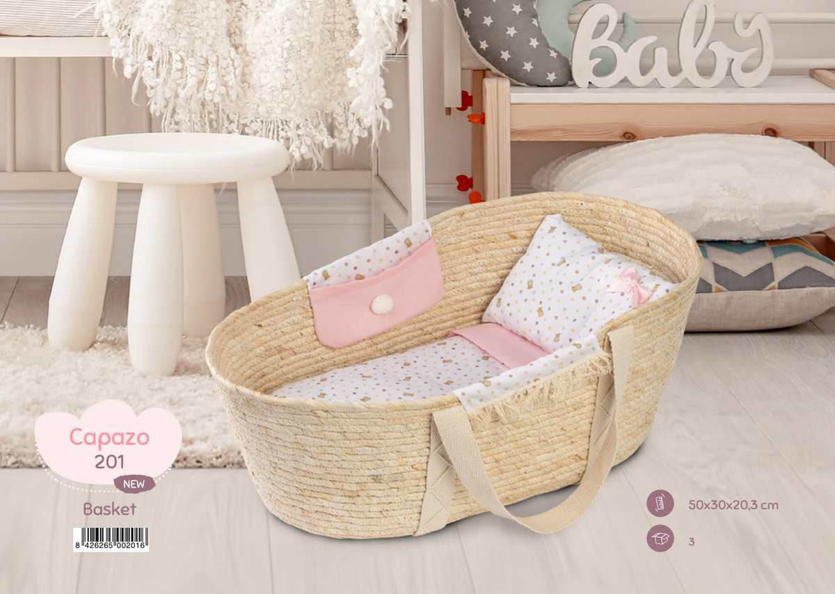 Llorens Kannettava Nuken Korisänky Tarvikkeilla