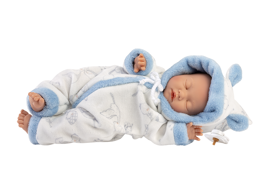 Llorens Pehmeävartaloinen Nukkuva Nukke Vaaleansininen Haalari