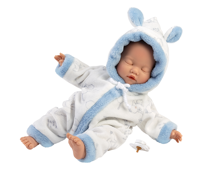 Llorens Pehmeävartaloinen Nukkuva Nukke Vaaleansininen Haalari