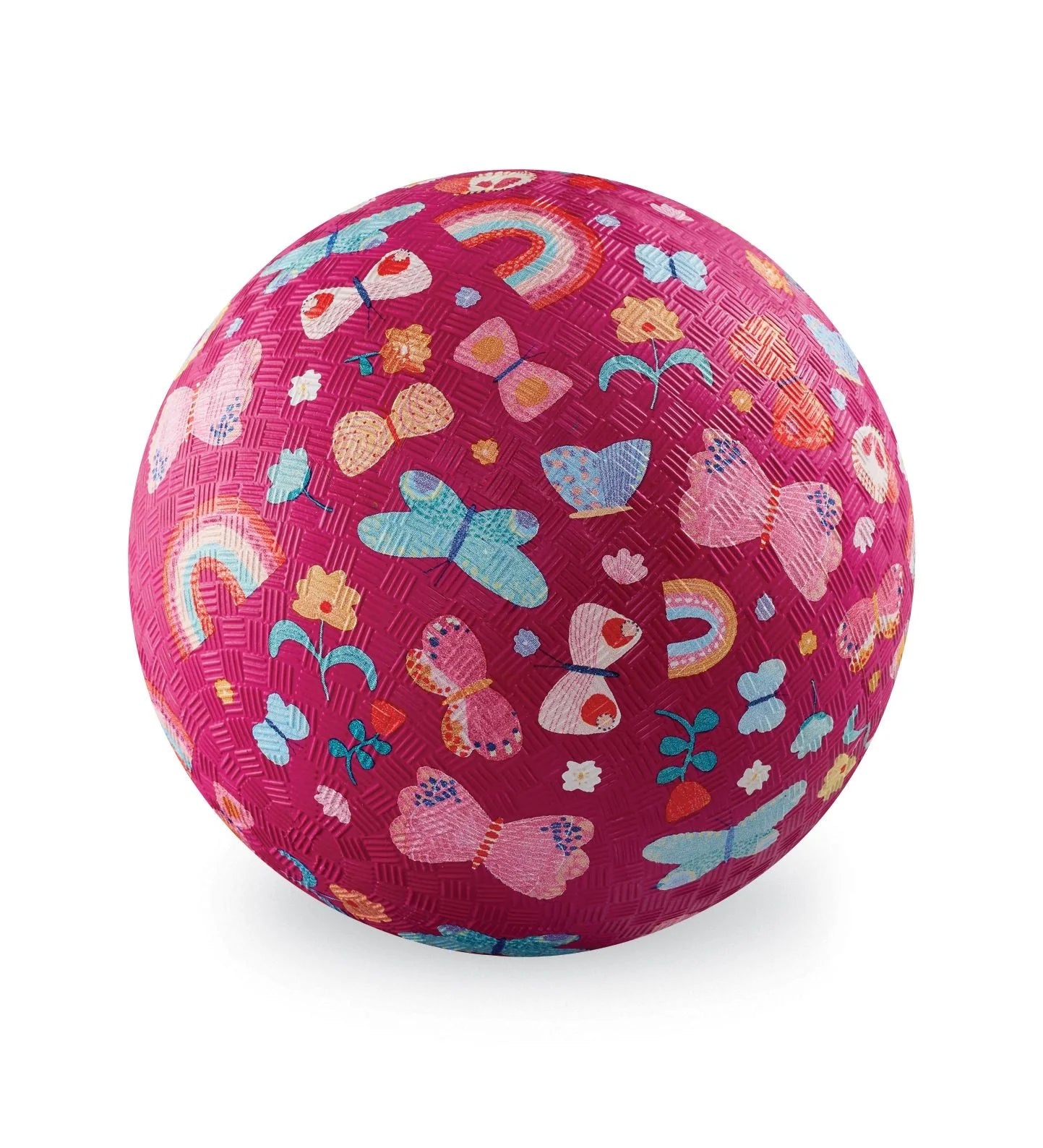 Luonnonkumipallo 13cm Perhoset, Pinkki