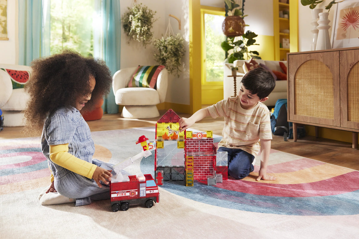 MAGNA-TILES Paloasema Valolla ja Äänellä Magneettinen Rakennussarja, 50 osaa