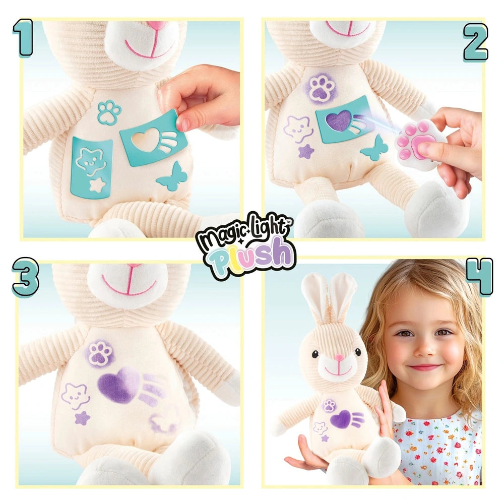 Magic Light Plush Maalaa Taikavalolla Pehmolelu Kani Leikkisetti