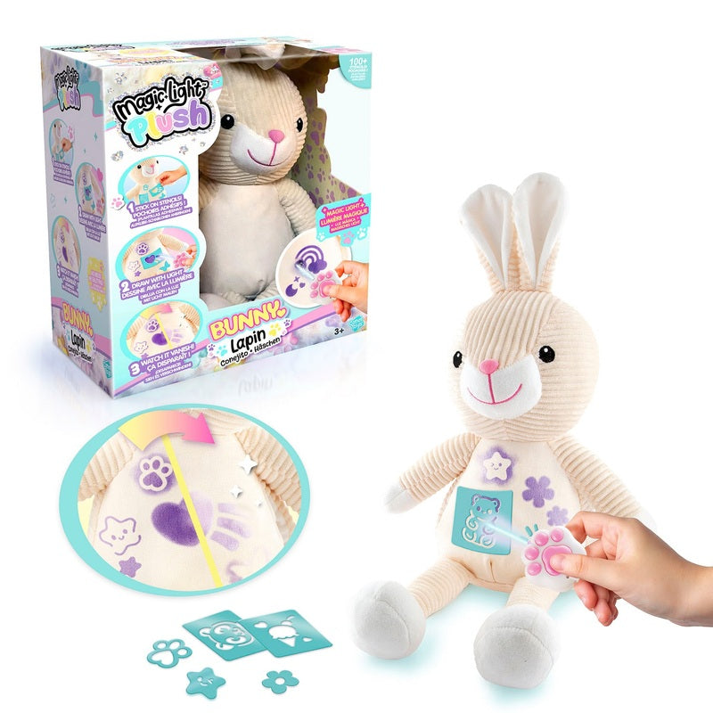 Magic Light Plush Maalaa Taikavalolla Pehmolelu Kani Leikkisetti