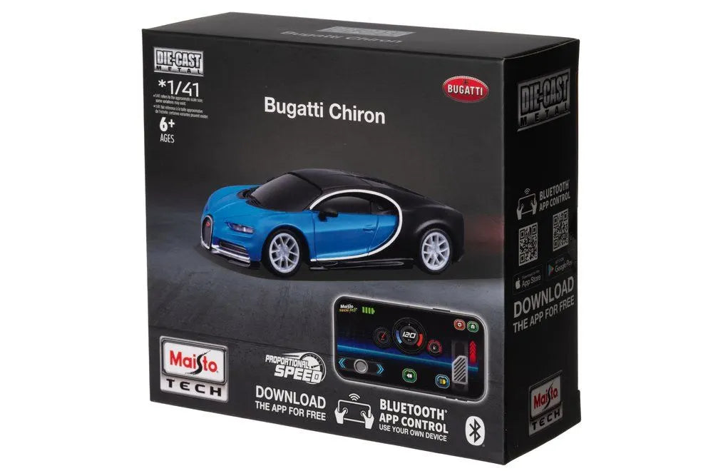Maisto Tech Radio-Ohjattava "Pikkuauto" Bluetooth Sovelluksella Ohjattava Bugatti Chiron