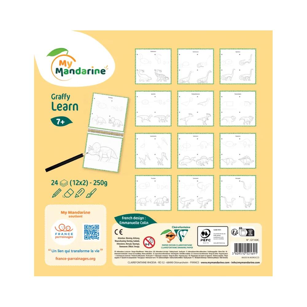 Mandarine Graffy Learn Opettele Piirtämään Dinosauruksia