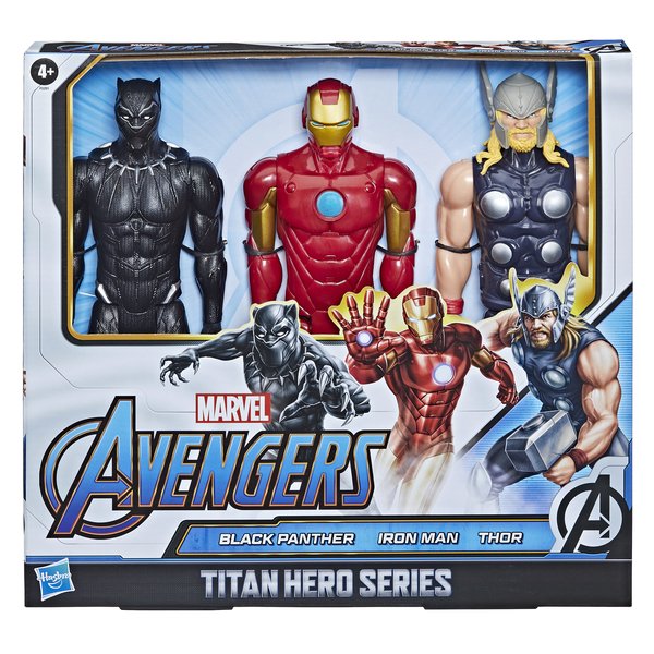 Marvel Avengers Titan Hero Series Black Panther, Iron Man & Thor