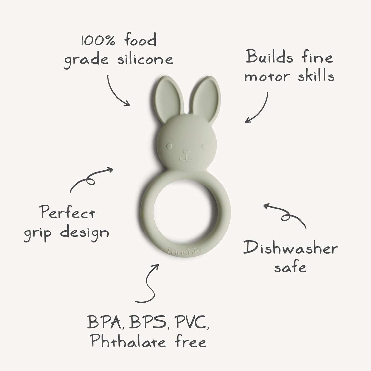 Mushie Teether Purulelu Pupu Sage