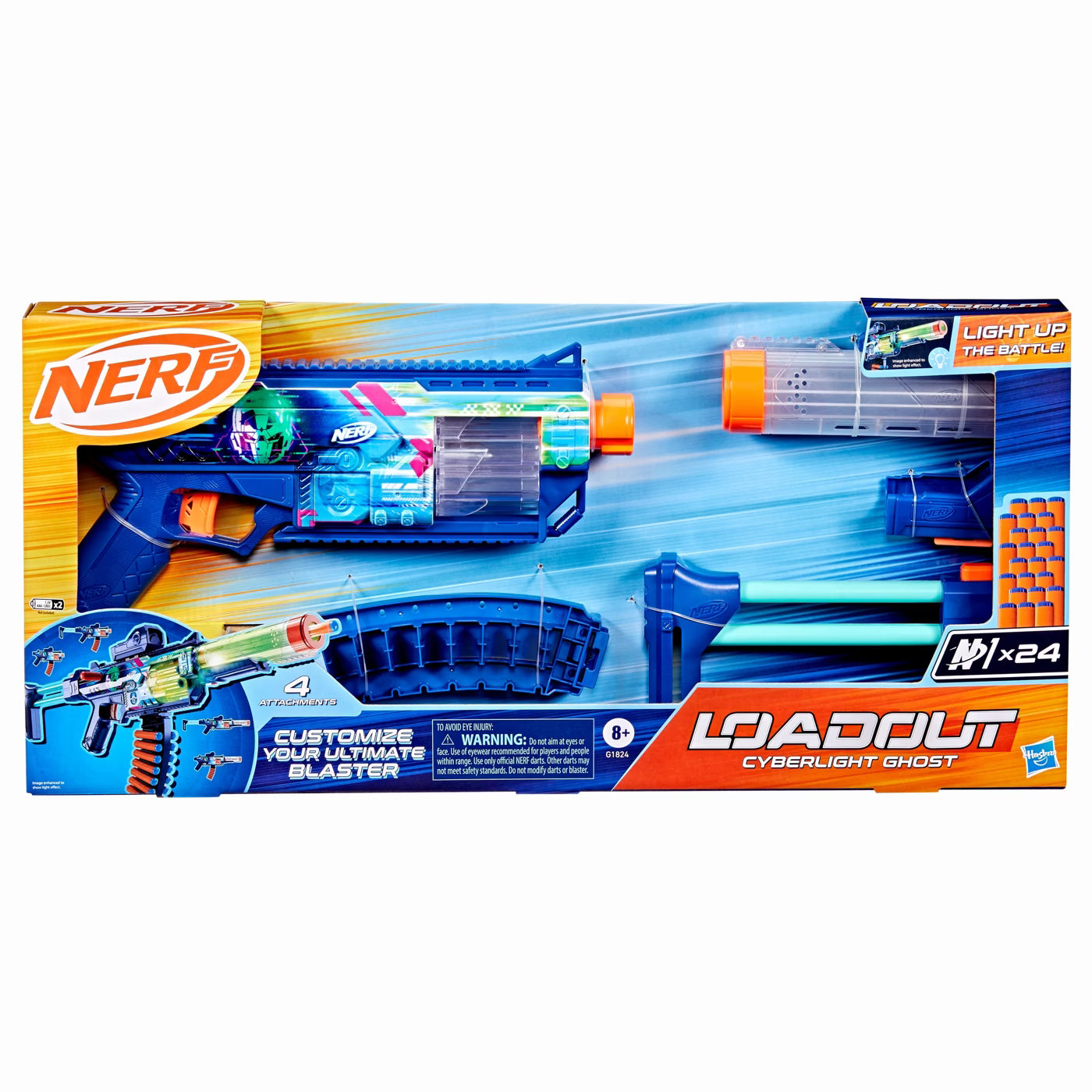 Nerf Loadout Blaster Cyberlight Ghost Vaahtoammusasesetti