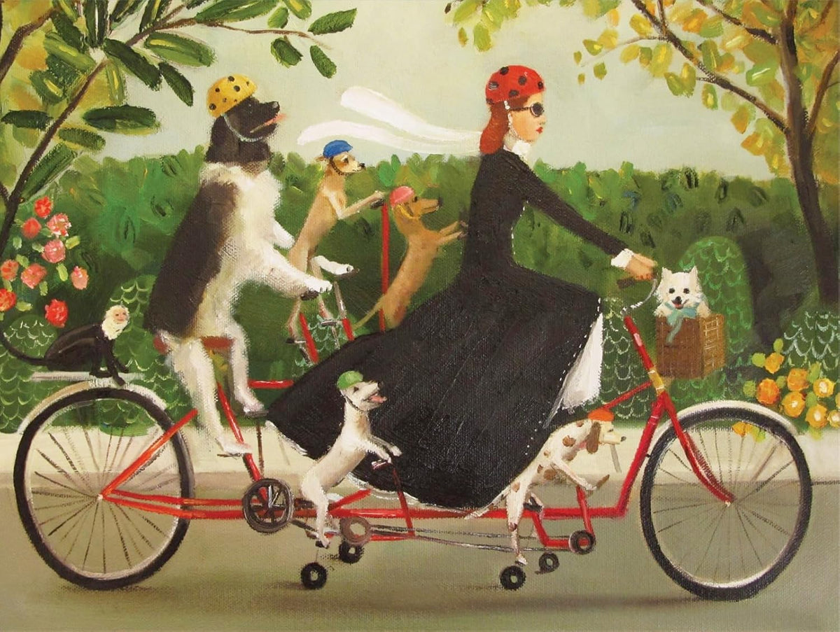 New York Puzzle Company 1000 Palan Palapeli Miss Moon's Bike