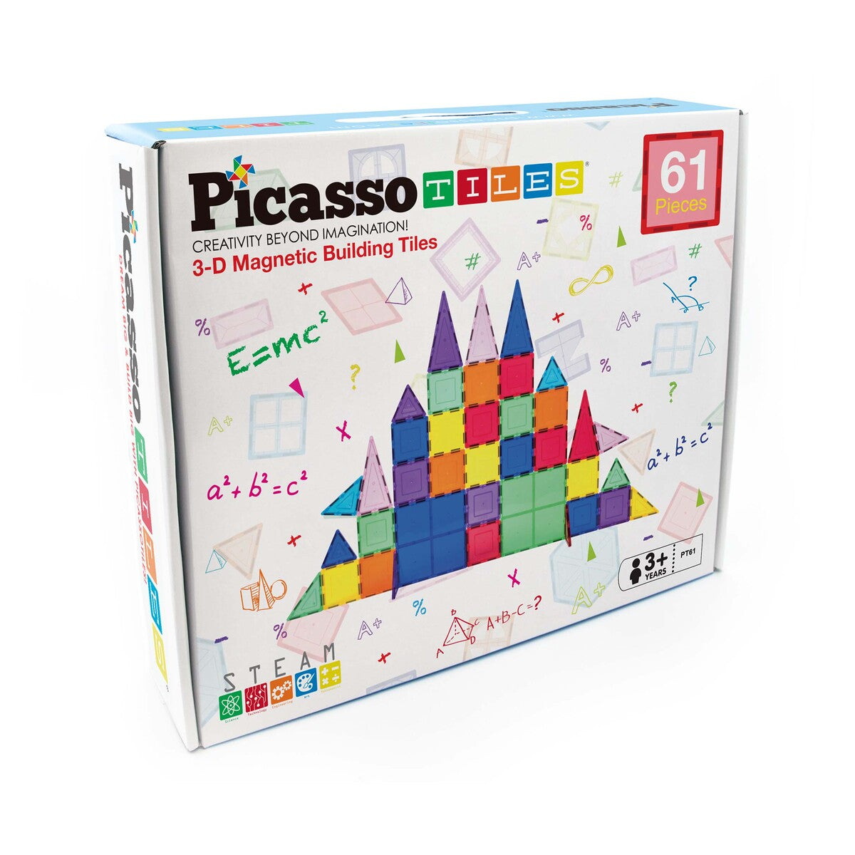 PicassoTiles Magneettinen 3D Rakennussarja 61 Osaa