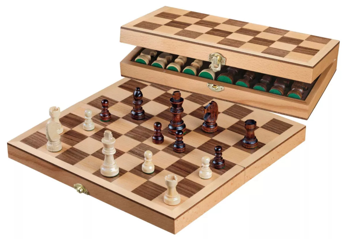 Philos Puinen Shakkipeli Taitettavassa Laatikossa