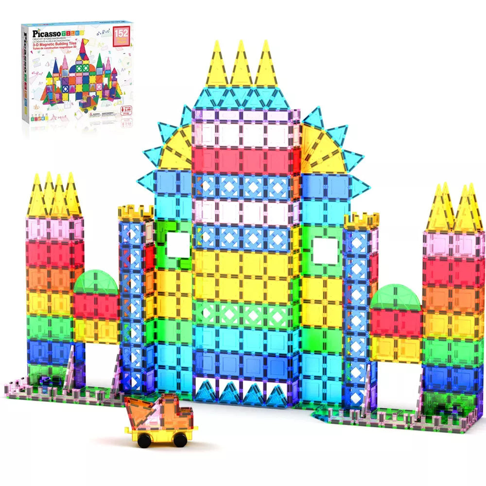 PicassoTiles Magneettinen 3D Rakennussarja 152 Osaa