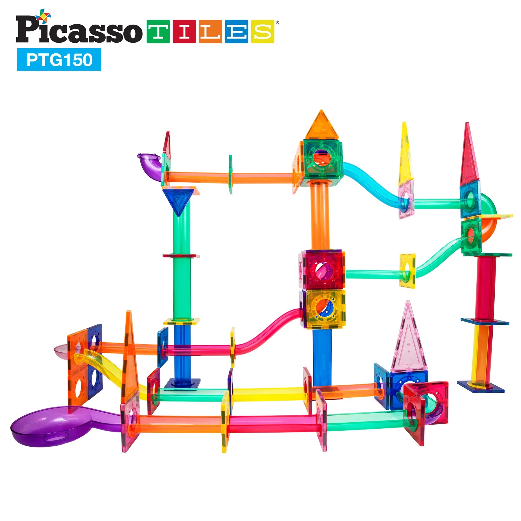 PicassoTiles Magneettinen 3D Rakennussarja Kuularatasetti 150 Osaa