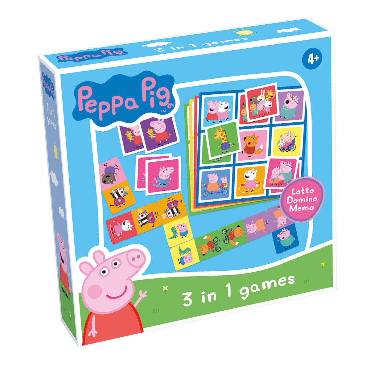 Pipsa Possu 3 in 1 Pelit (Lotto, Domino, Memo)