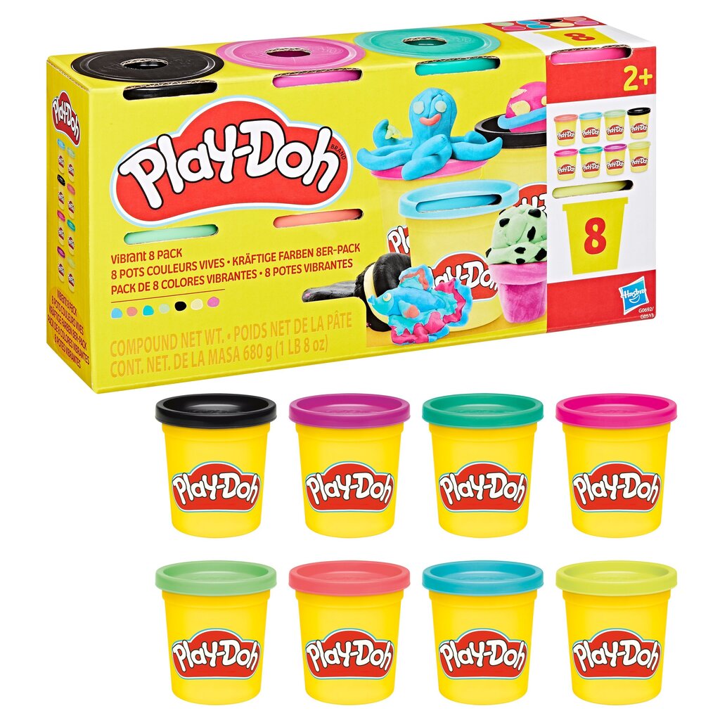 Play-Doh Muovailuvaha 8 Värin Täyttöpakkaus Perusvärit