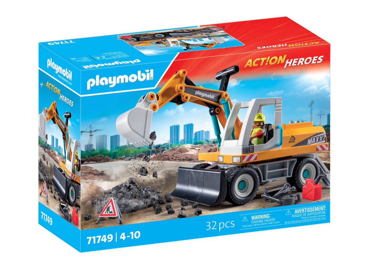 Playmobil Action Heroes 71749 Työmaa Kaivinkone ja Kuljettaja