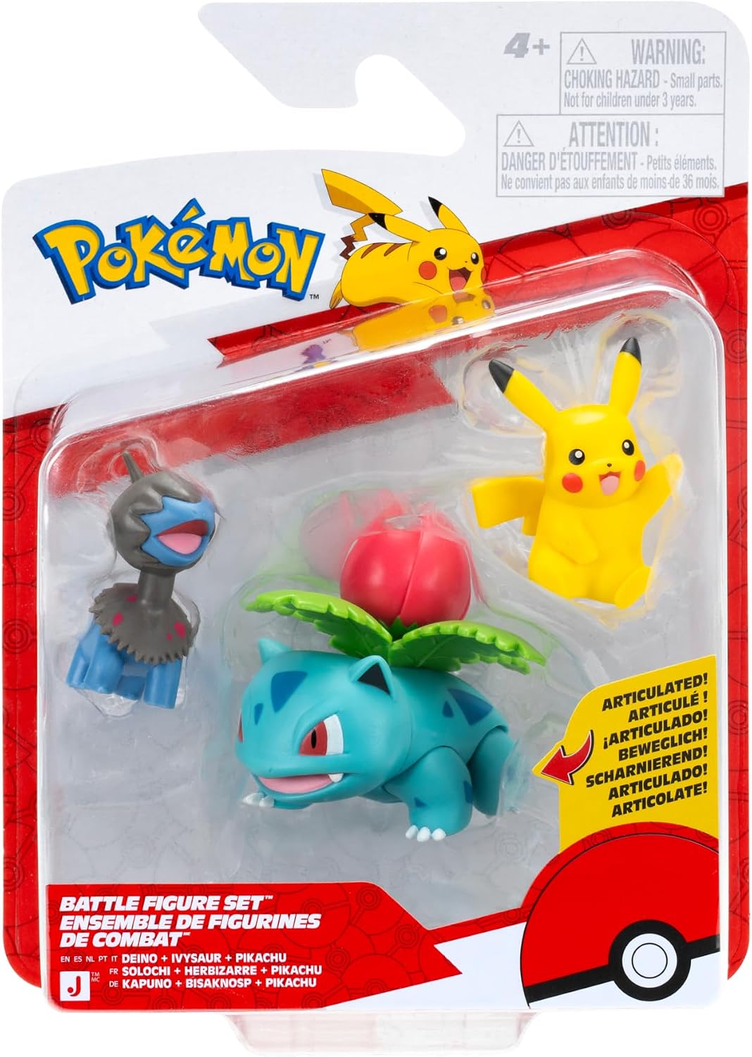 Pokemon Battle Feature Hahmot Pikachu/Ivysaur/Deino