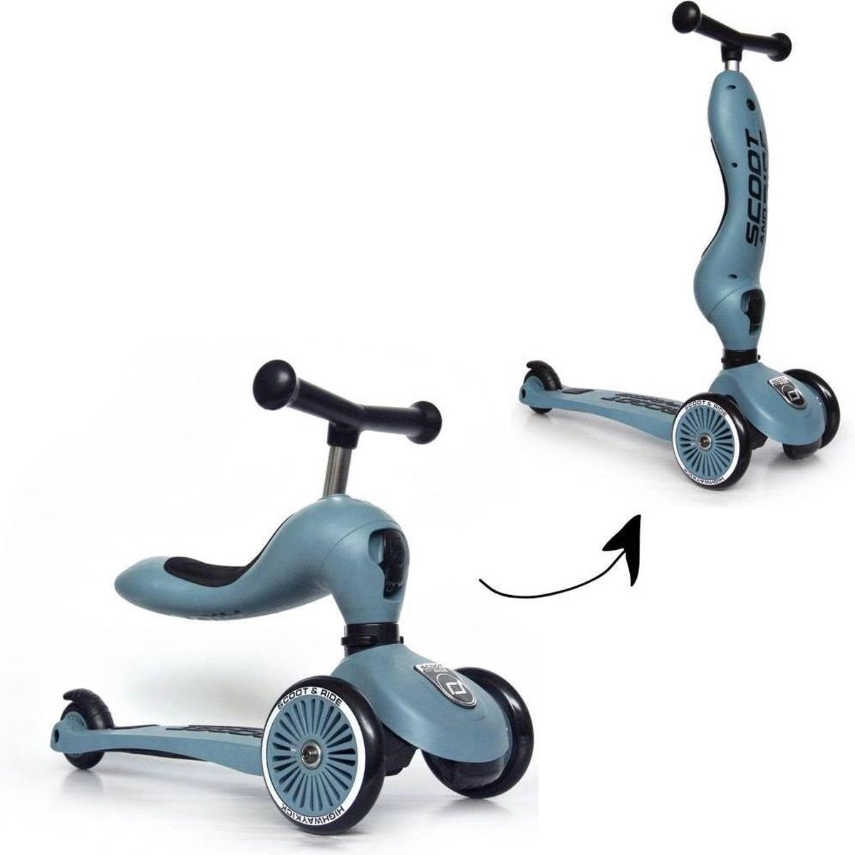 Scoot & Ride Potkulauta/Potkupyörä Highwaykick 1 Steel/Vaaleansininen