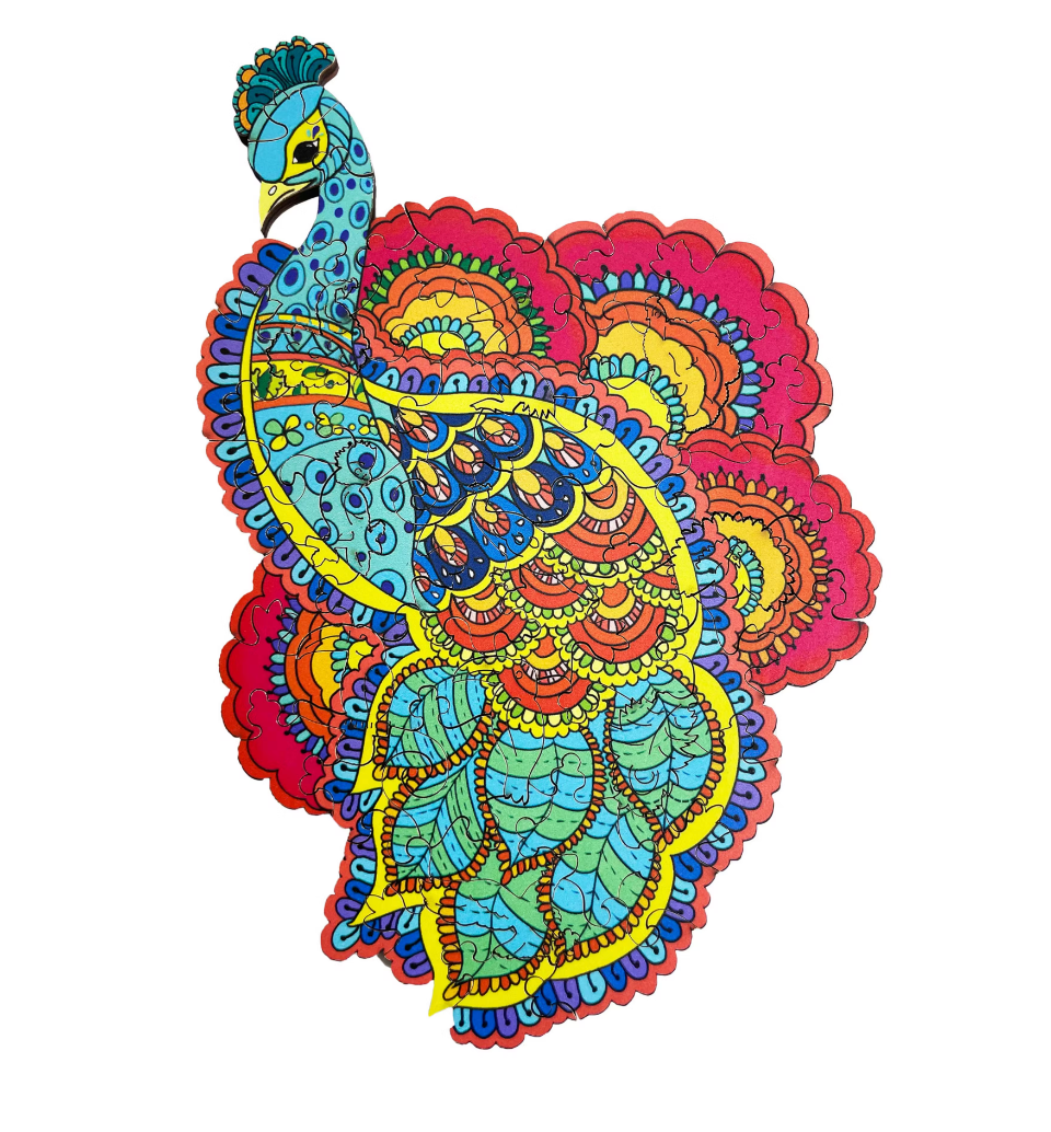 Eläin Puupalapeli 53 osaa- Riikinkukko