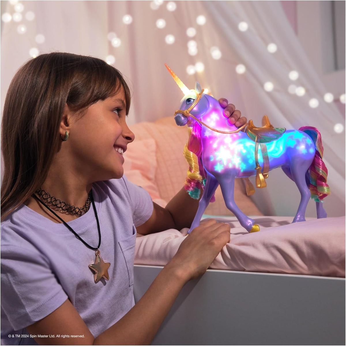 Unicorn Academy/ Yksisarvisakatemia Rainbow Light-Up Wildstar Yksisarvinen 28cm