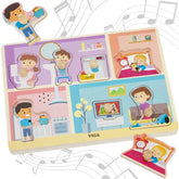 Viga Puinen Äänipalapeli/Nuppipalapeli Kodin Ääniä