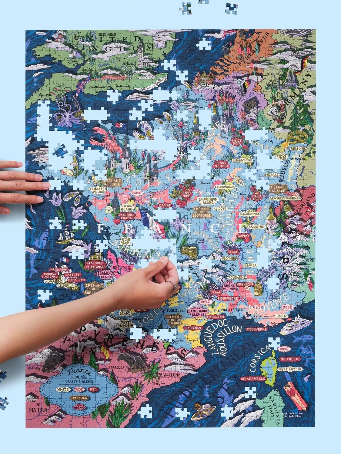 Water And Wines France, Wine Puzzle, 1000 Palan Viini Palapeli