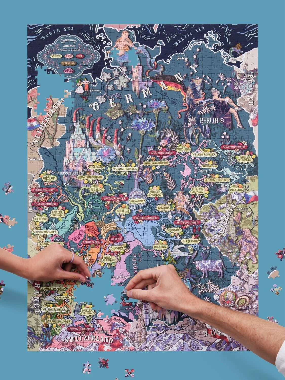 Water And Wines Germany, Wine Puzzle, 1000 Palan Viini Palapeli