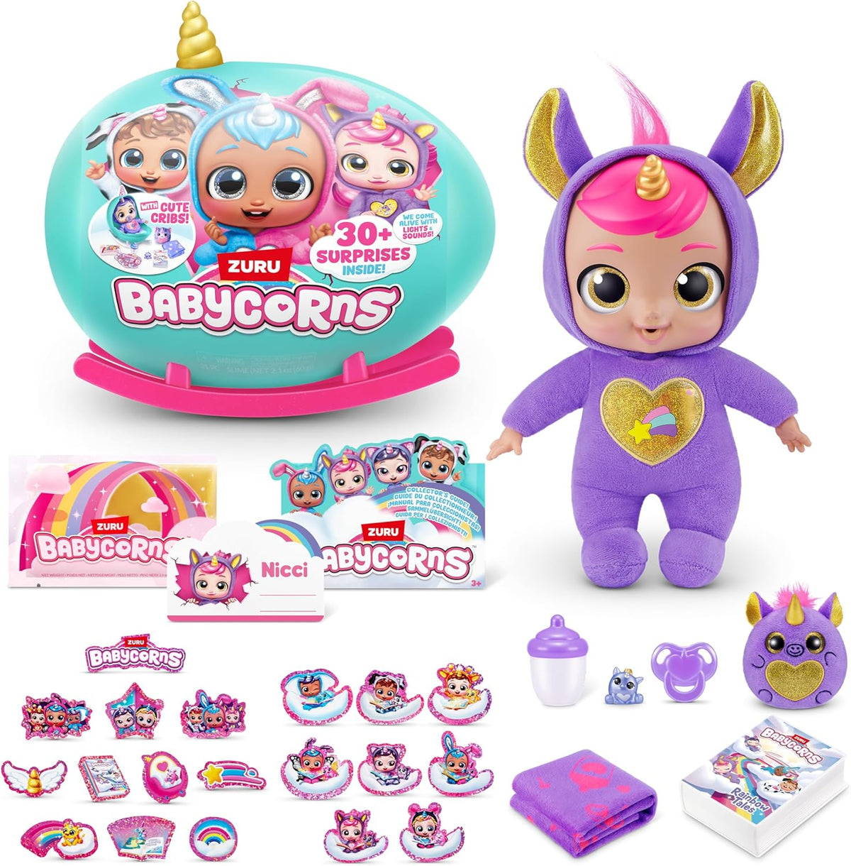 Zuru Babycorns Magical Rainbowcorn Babies Yllätysvauva 30+ Yllätystä