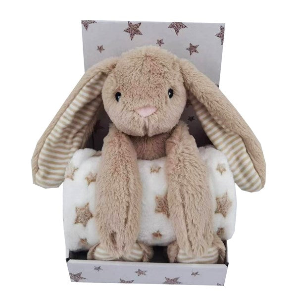 Carlobaby Beige Pupu Pehmolelu sekä Torkkupeitto