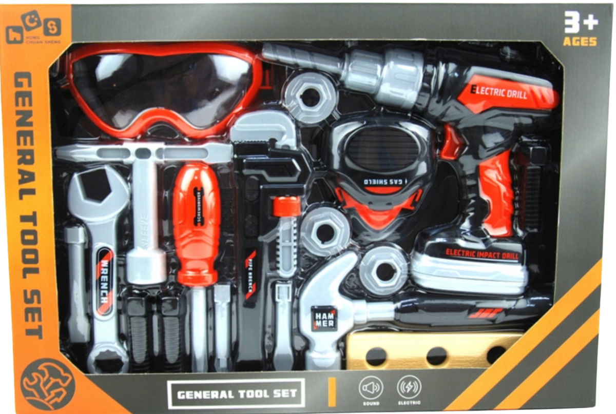 Muovinen Työkalusetti ja Paristokäyttönen Pora